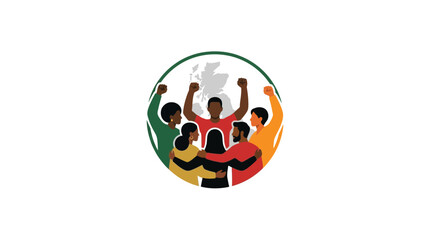 Obraz premium Diverse Group Standing Together for Indigenous Reconciliation and Cultural Unity