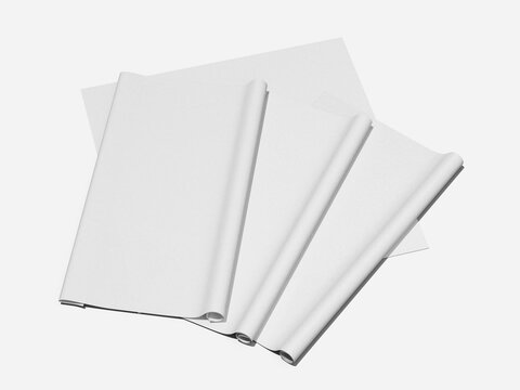 Blank White Food Wrap Mockup 3D Render Wrapping Paper Packaging