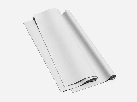 Blank White Folded Grift Wrapper Mockup 3D Render Paper Packaging