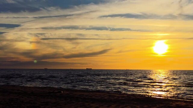 Sundog Over Sea Sunset