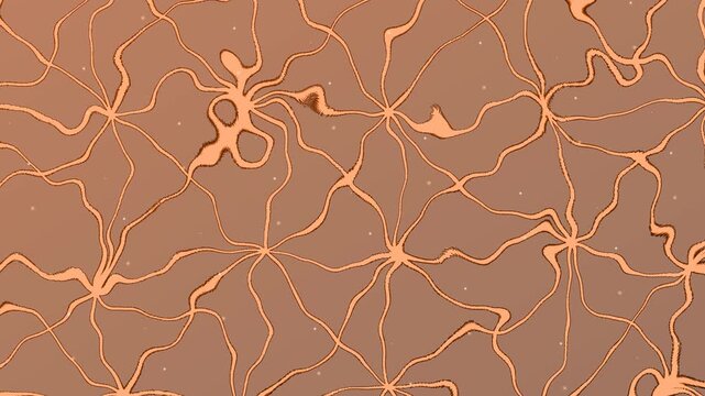 Liquid copper caustics reflection orange metallic waves