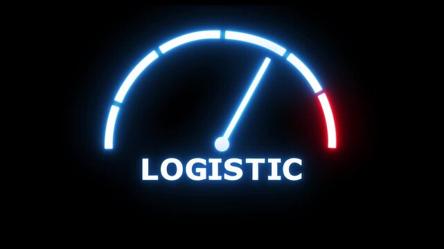 Anchor and arrows with logistic quality meter scale. Cargo shipping concept.4k video
