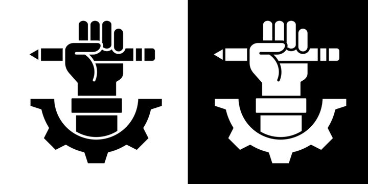 Strong Leadership Icon Set White Glyph Style Collection