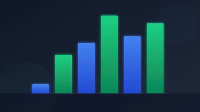 corporate clean bar graph rising motion graphic