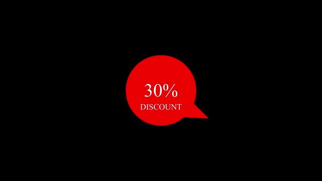 Red Sale 20% off Discount animation banner, Simple animation label banner promotion sale, sale sign on red