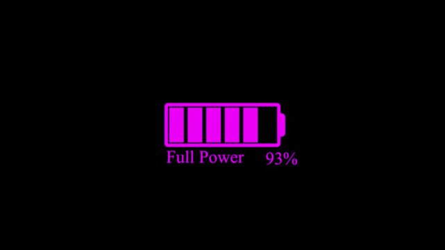 Glowing neon showing a low battery icon and a tired person appearing in the foreground, suggesting a concept of burnout and fatigue in medical professionals HD video animation.on a black backgraund.
