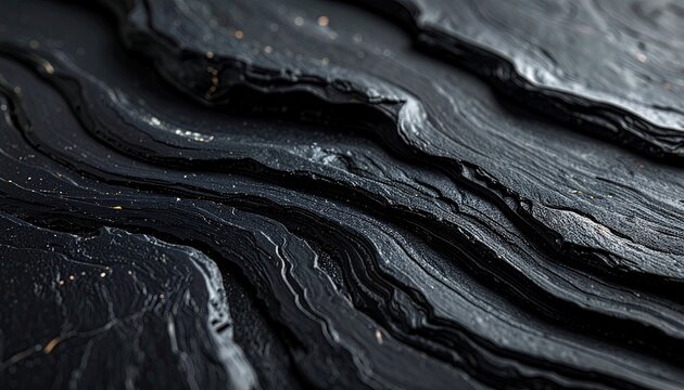 Close-up Macro Shot of Dark Textured Slate Surface.