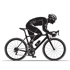 Naklejka premium Professional Road Cyclist Racing on Bicycle Competitive Cycling Illustration