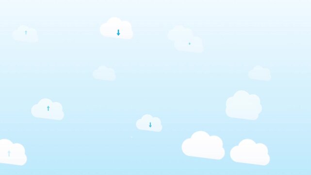 clean tech cloud computing data transfer animation