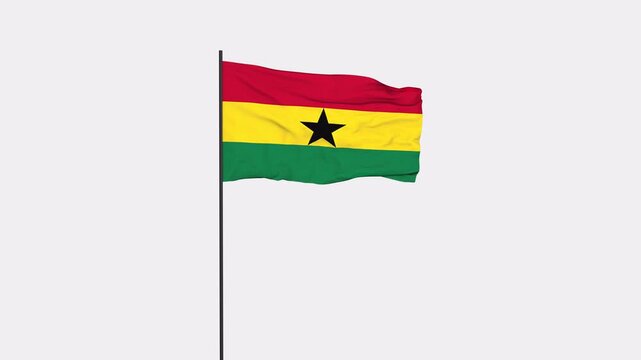 Ghana Flag Animation 4K Transparent Background with Alpha Channel