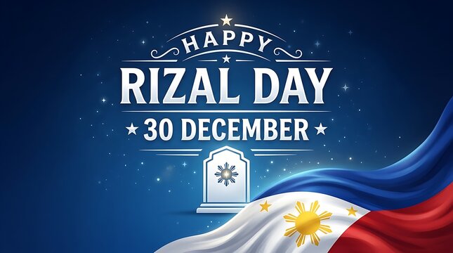 Happy rizal day celebration on december 30th with philippine flag