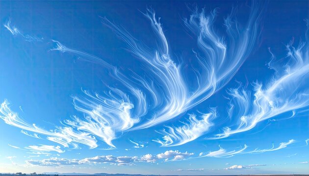 Wispy Cirrus Clouds Painting the Vast Blue Sky.
