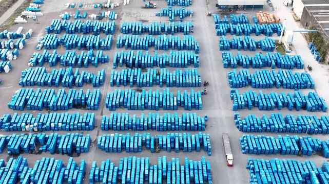 Industrial Data center in Santa Catarina, Brazil. Aerial view. Production of porcelain tiles and large format porcelain slabs.