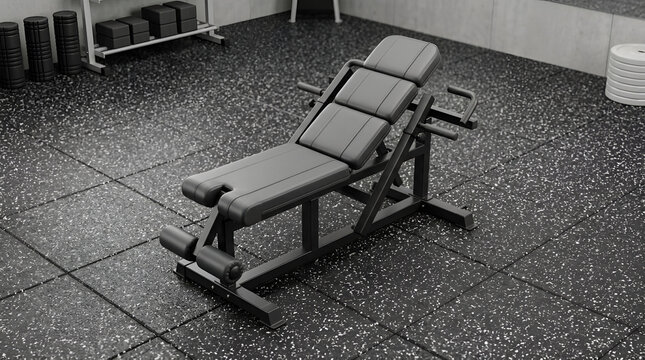 Professional Adjustable Weight Bench for Strength Training in a Modern Home Gym Facility with Rubber Flooring