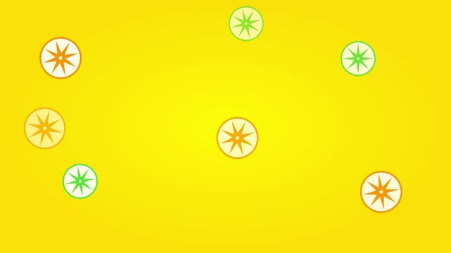 Bright Summer Citrus Fruit Pattern Animated Design