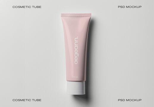 Minimalist Cosmetic Tube Mockup PSD
