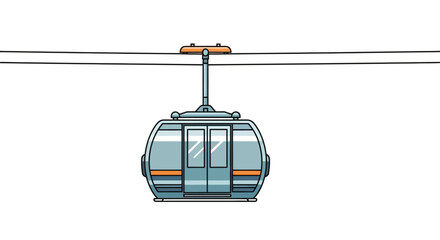 Modern Cable Car Gondola Isolated on White Background Illustration © Janda