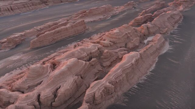 Aerial View of Dunhuang Yardang Landform, Gansu China, Unique Wind Erosion Desert Rock Formations
Majestic Yadan Devil City Desert Landscape, Natural Eroded Geological Landmarks in Northwest China