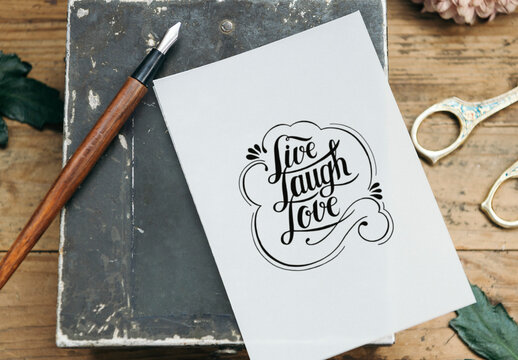 Inspirational Quote Card Mockup PSD