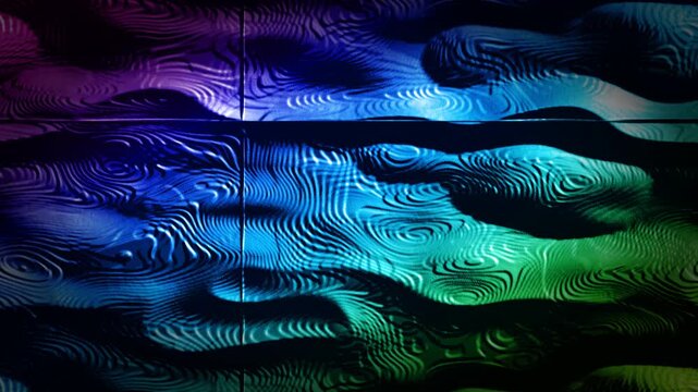 Deep abyss liquid metal chrome topography map dark blue surface