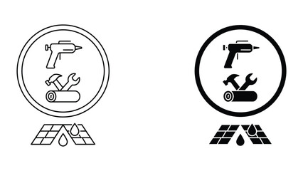 Vector icons for travel and camping essentials with tent and backpack © Jubayer