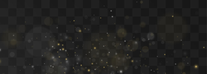 Yellow and white dust glimmers elegantly through luminous particle trails. Tiny radiant lights create refined decorative harmony. Yellow and white dust vector. © Hohstock