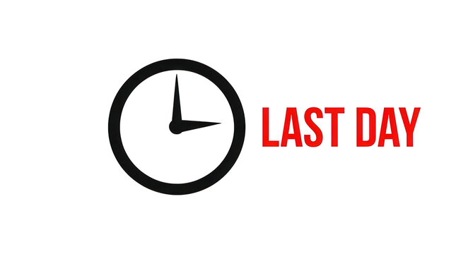 Last Day Clock Icon Transparent Background