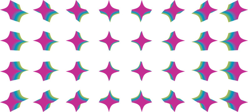 Abstract pattern of 3d starshaped geometric objects