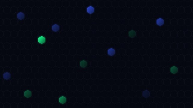 abstract hexagonal honeycomb tech digital interface animation