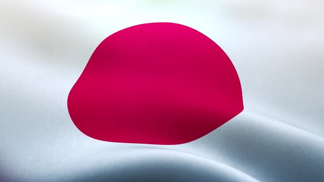 日本、風にはためく国旗、シームレスなループ素材　