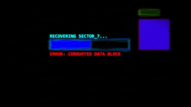 Recovery retro vhs glitch noise distortion system loading screen