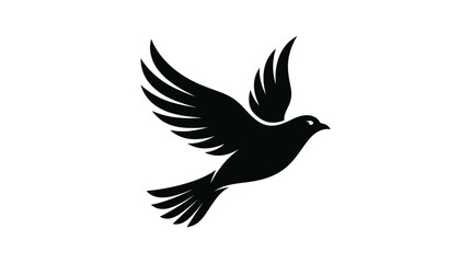 Fototapeta premium Bird in flight silhouette profile.