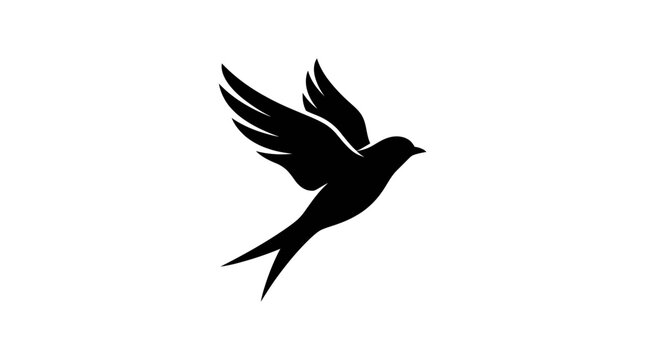 Black silhouette of a flying bird.