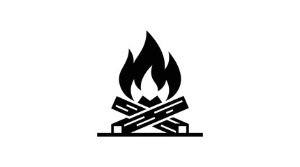 Fototapeta premium Campfire burning with crossed logs.