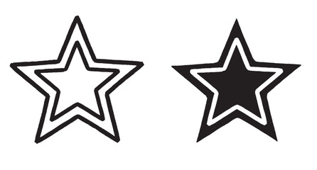 Y2K retro starburst and star cluster vector elements pack, hand drawn black ink sparkle constellation isolated on white background. © Elementa Design