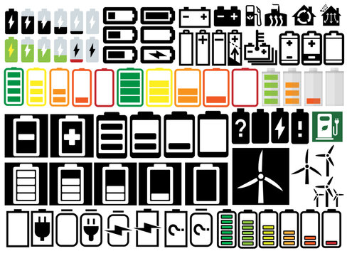 Battery and Energy Symbols and Signs