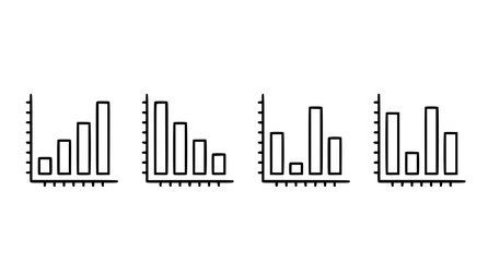 Fototapeta premium Four bar graphs illustration data analysis and business reporting
