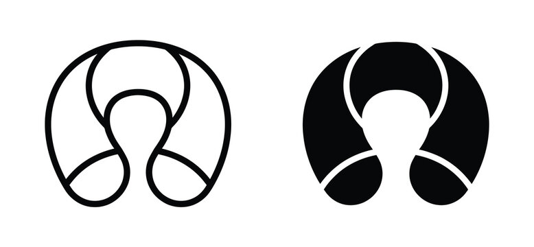 Black and white torus knot icons Vector