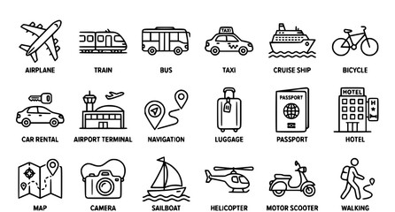 Travel and transportation icons © MdMukul