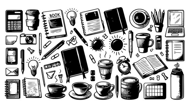 set of vector icons of electronic components