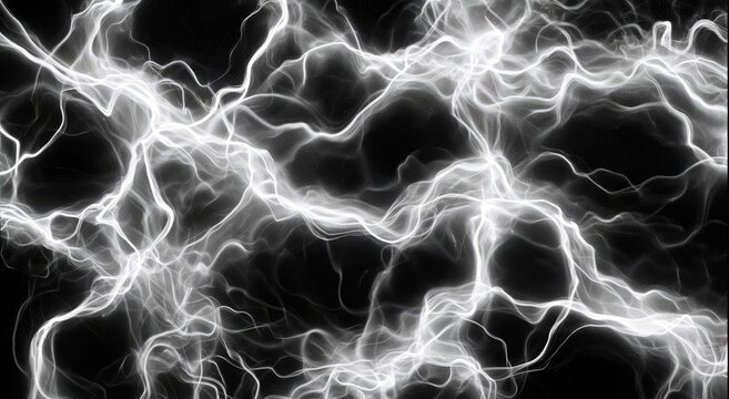 Abstract glowing white energy lines interwoven on a dark background