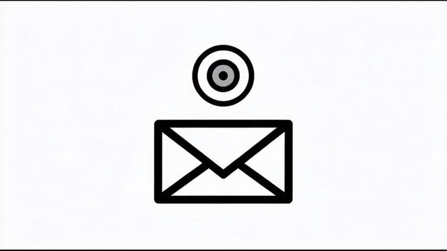 Black and white email icon graphic.