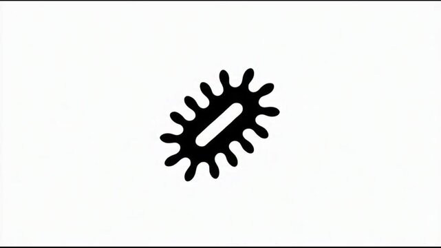 Black bacteria icon on white background.