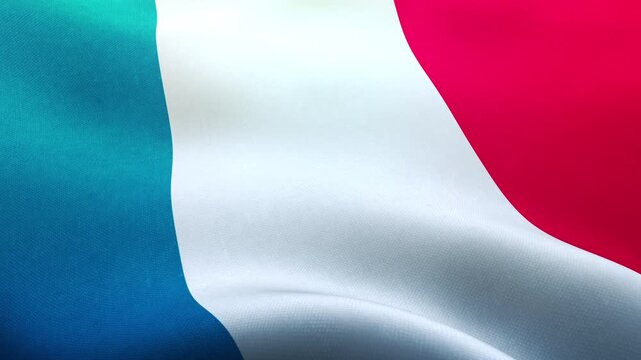 フランス、風にはためく国旗、シームレスなループ素材　