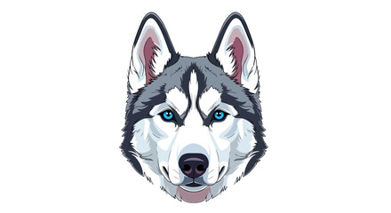 Majestic siberian husky head with bright blue eyes © alina