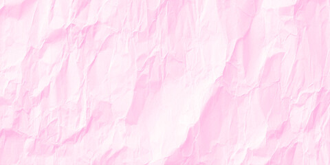 Naklejka premium Soft pink crumpled paper texture background with creases and folds