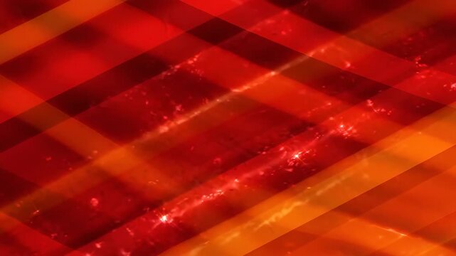 Abstract red geometric pattern with diagonal lines, glowing highlights, vibrant orange accents, dynamic movement, energetic mood, modern digital art, sparkling texture, creative background design