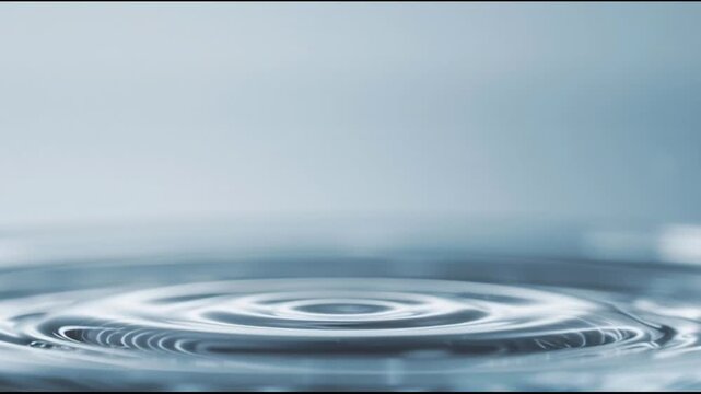 Water droplet falling into liquid surface.