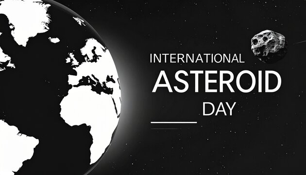 International Asteroid Day Earth and Asteroid Poster