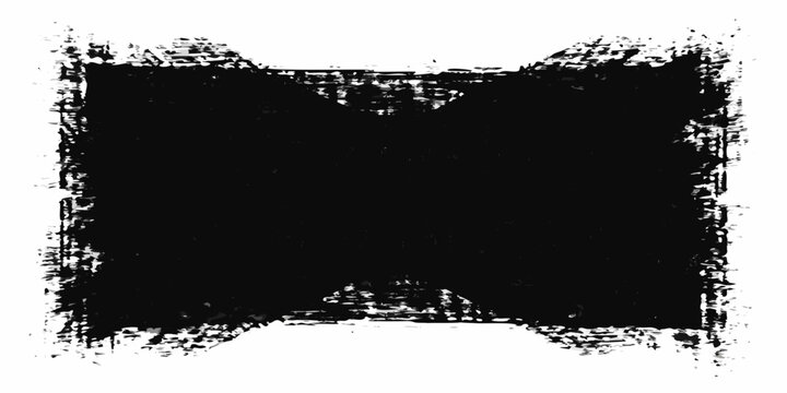 Distressed rectangular shape with rough edges on a white transparent background rectangle form geometric texture